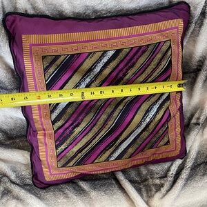 Versace Home 💯 Silk Signature Print Pillow In Very Good Condition